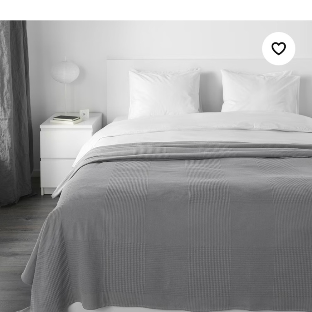 IKEA Indira Gray King Coverlet